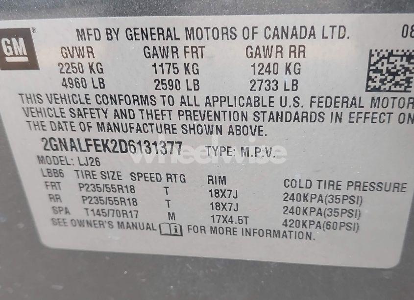 Photo 9 of 2013 Chevrolet Equinox LTZ (VIN 2GNALFEK2D6131377)