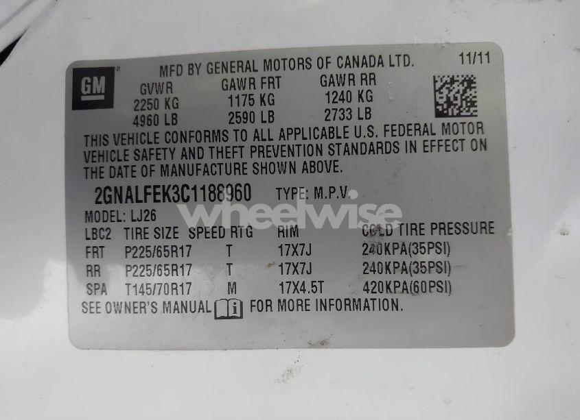 Photo 9 of 2012 Chevrolet Equinox LTZ (VIN 2GNALFEK3C1188960)