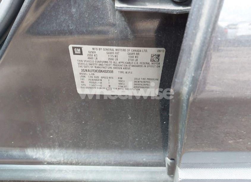 Photo 9 of 2013 Chevrolet Equinox LTZ (VIN 2GNALFEK3D6432398)