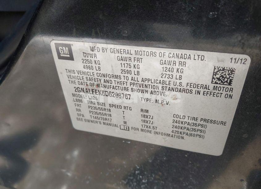 Photo 9 of 2013 Chevrolet Equinox LTZ (VIN 2GNALFEK6D6208767)