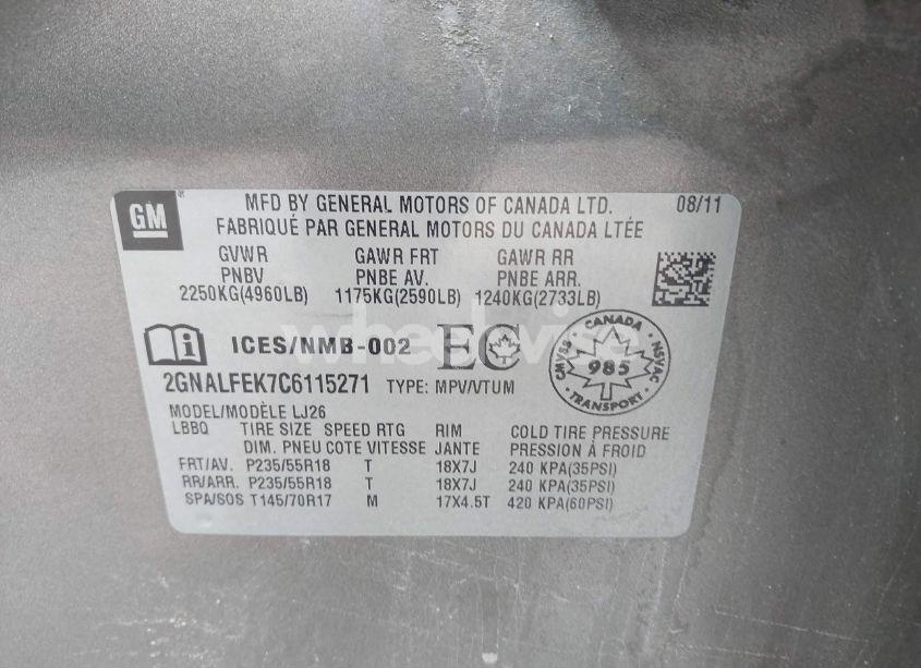 Photo 9 of 2012 Chevrolet Equinox LTZ (VIN 2GNALFEK7C6115271)