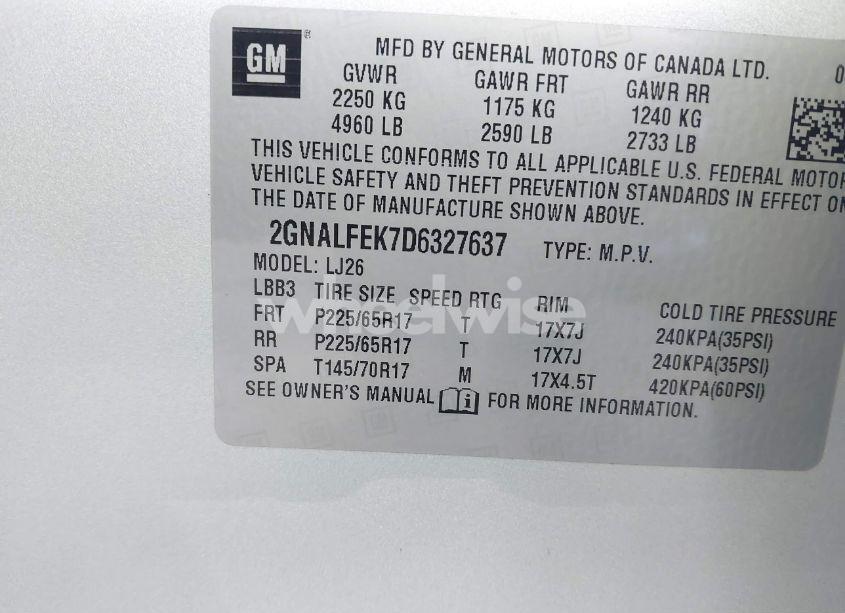 Photo 9 of 2013 Chevrolet Equinox LTZ (VIN 2GNALFEK7D6327637)