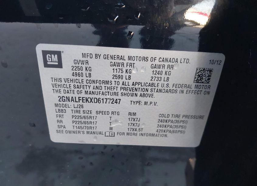 Photo 9 of 2013 Chevrolet Equinox LTZ (VIN 2GNALFEKXD6177247)