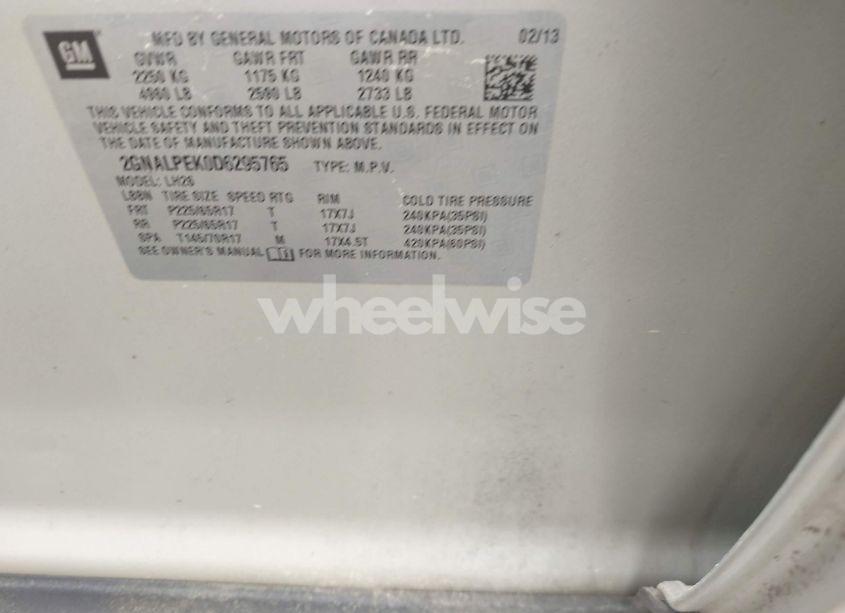 Photo 9 of 2013 Chevrolet Equinox 2LT (VIN 2GNALPEK0D6295765)