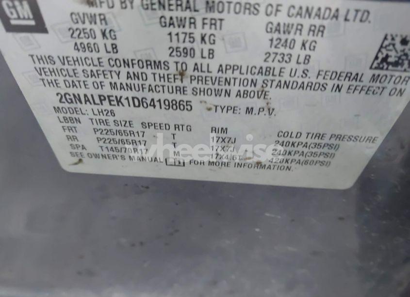Photo 9 of 2013 Chevrolet Equinox 2LT (VIN 2GNALPEK1D6419865)