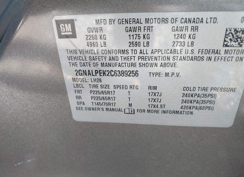 Photo 9 of 2012 Chevrolet Equinox 2LT (VIN 2GNALPEK2C6389256)