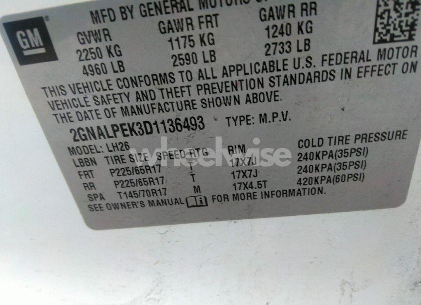 Photo 9 of 2013 Chevrolet Equinox 2LT (VIN 2GNALPEK3D1136493)