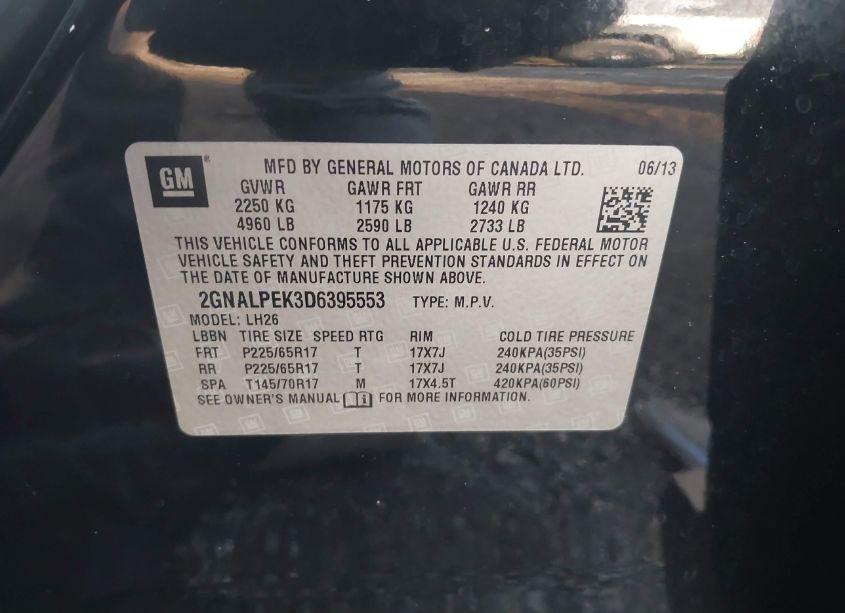 Photo 9 of 2013 Chevrolet Equinox 2LT (VIN 2GNALPEK3D6395553)