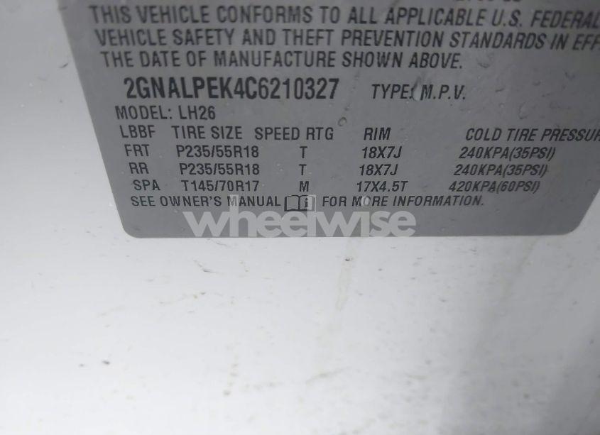 Photo 9 of 2012 Chevrolet Equinox 2LT (VIN 2GNALPEK4C6210327)