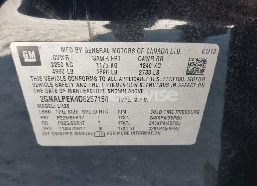 Photo 9 of 2013 Chevrolet Equinox 2LT (VIN 2GNALPEK4D6257164)