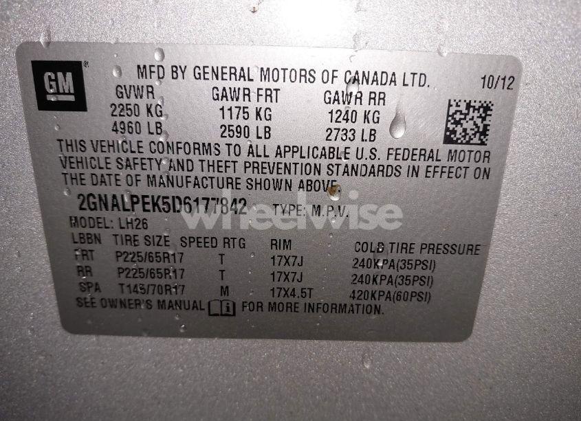 Photo 9 of 2013 Chevrolet Equinox 2LT (VIN 2GNALPEK5D6177842)
