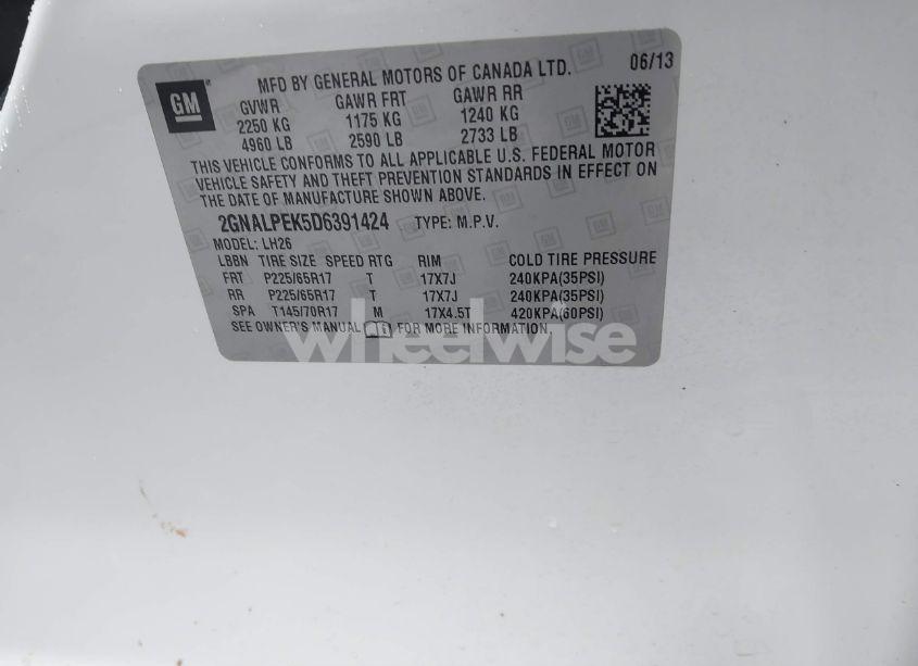 Photo 9 of 2013 Chevrolet Equinox 2LT (VIN 2GNALPEK5D6391424)