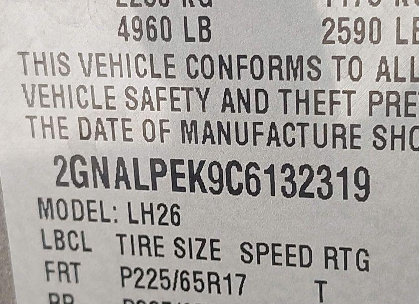 Photo 9 of 2012 Chevrolet Equinox 2LT (VIN 2GNALPEK9C6132319)