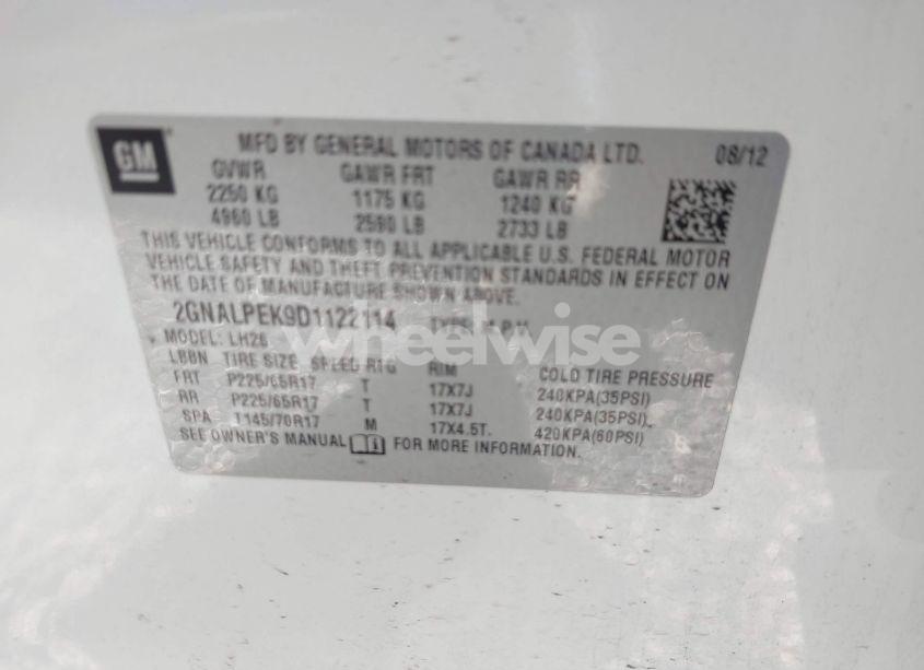 Photo 9 of 2013 Chevrolet Equinox 2LT (VIN 2GNALPEK9D1122114)