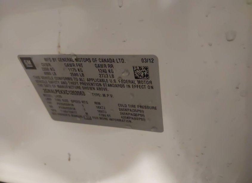 Photo 9 of 2012 Chevrolet Equinox 2LT (VIN 2GNALPEKXC1263563)