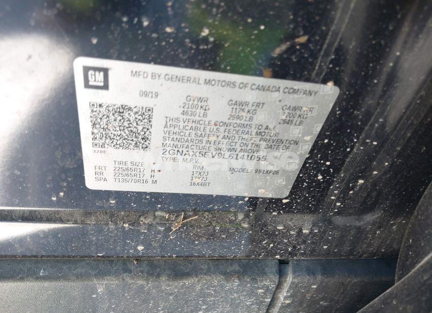 Photo 9 of 2020 Chevrolet Equinox FWD 1FL (VIN 2GNAXFEV1L6141055)