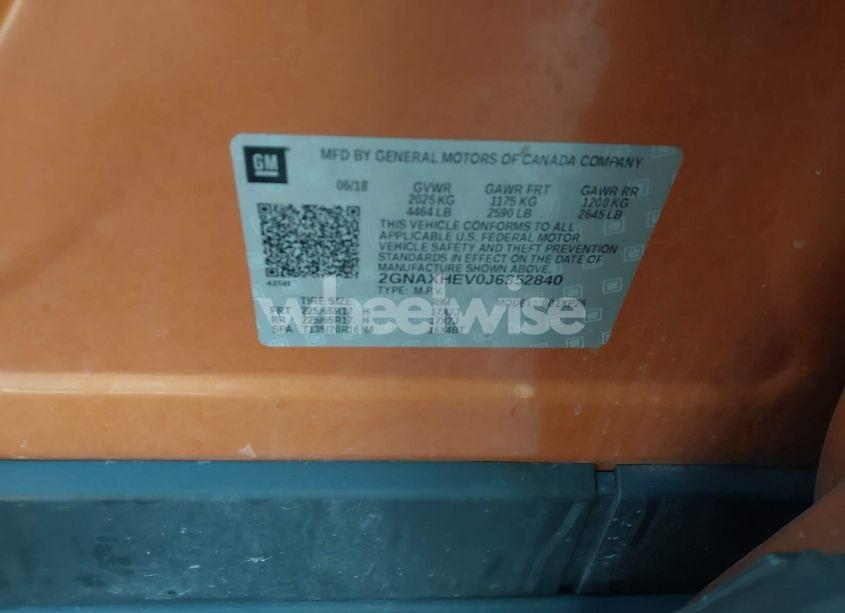 Photo 9 of 2018 Chevrolet Equinox LS (VIN 2GNAXHEV0J6352840)