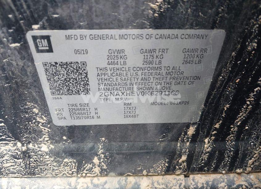 Photo 9 of 2019 Chevrolet Equinox LS (VIN 2GNAXHEV0K6291166)