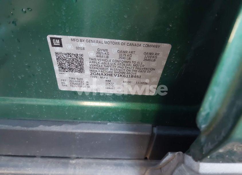 Photo 9 of 2019 Chevrolet Equinox LS (VIN 2GNAXHEV1K6118451)