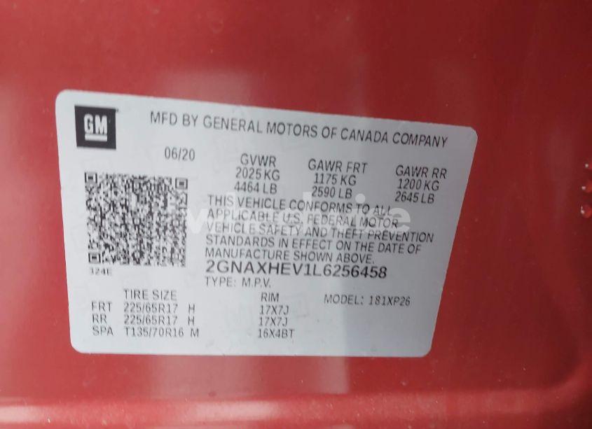 Photo 9 of 2020 Chevrolet Equinox FWD LS (VIN 2GNAXHEV1L6256458)