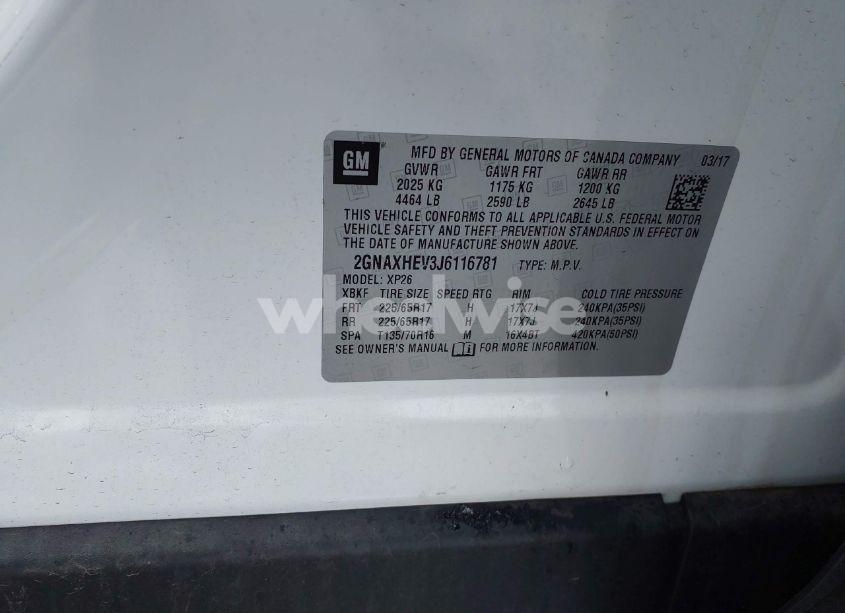 Photo 9 of 2018 Chevrolet Equinox LS (VIN 2GNAXHEV3J6116781)