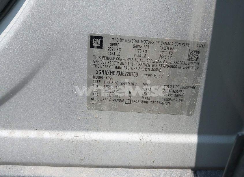 Photo 9 of 2018 Chevrolet Equinox LS (VIN 2GNAXHEV3J6228769)