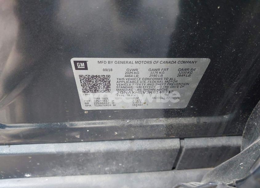 Photo 9 of 2019 Chevrolet Equinox LS (VIN 2GNAXHEV3K6148342)