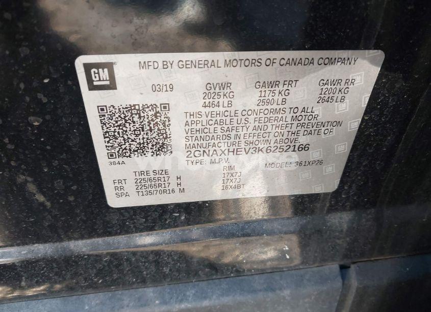 Photo 9 of 2019 Chevrolet Equinox LS (VIN 2GNAXHEV3K6252166)