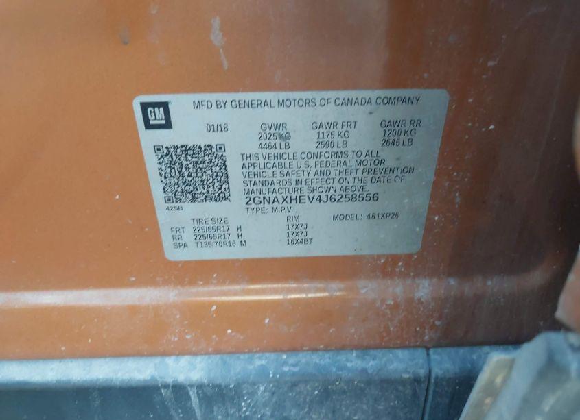 Photo 9 of 2018 Chevrolet Equinox LS (VIN 2GNAXHEV4J6258556)