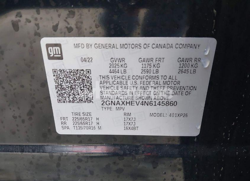 Photo 9 of 2022 Chevrolet Equinox FWD LS (VIN 2GNAXHEV4N6145860)