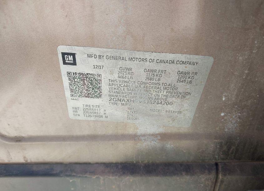 Photo 9 of 2018 Chevrolet Equinox LS (VIN 2GNAXHEV5J6244200)