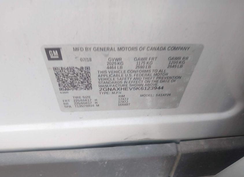 Photo 9 of 2019 Chevrolet Equinox LS (VIN 2GNAXHEV5K6123944)