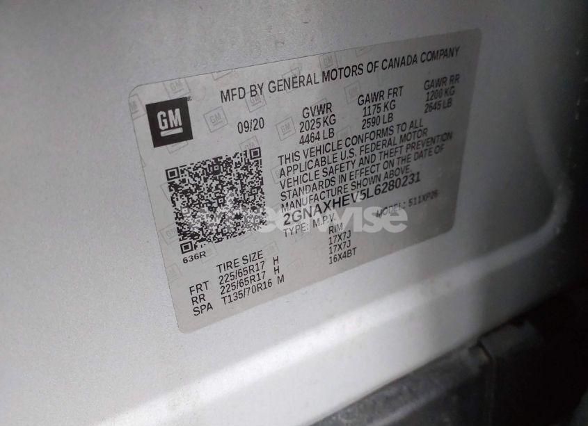 Photo 9 of 2020 Chevrolet Equinox FWD LS (VIN 2GNAXHEV5L6280231)