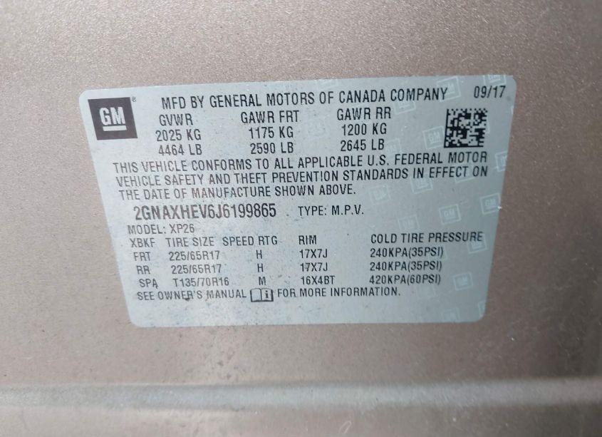 Photo 9 of 2018 Chevrolet Equinox LS (VIN 2GNAXHEV6J6199865)