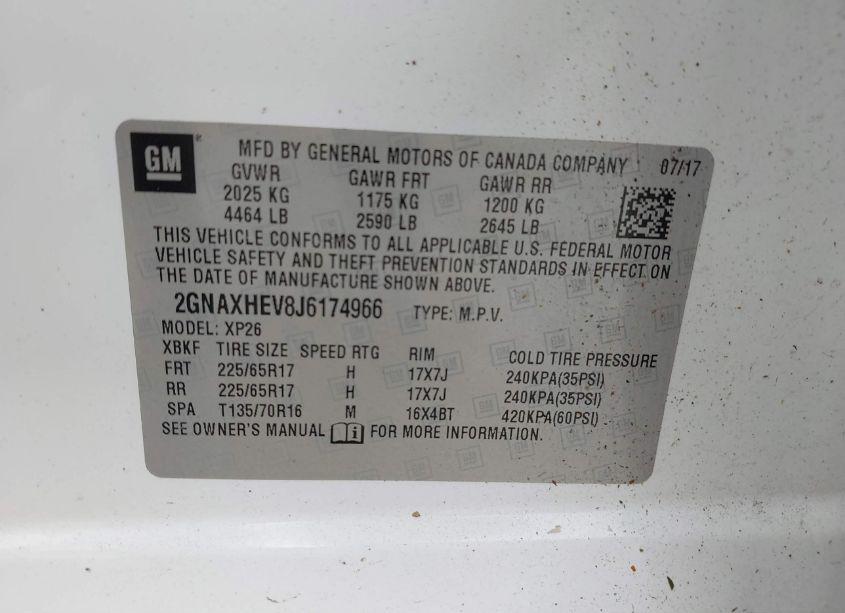 Photo 9 of 2018 Chevrolet Equinox LS (VIN 2GNAXHEV8J6174966)