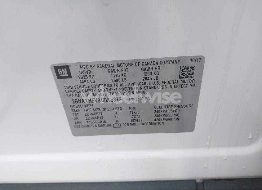 Photo 9 of 2018 Chevrolet Equinox LS (VIN 2GNAXHEV8J6205875)