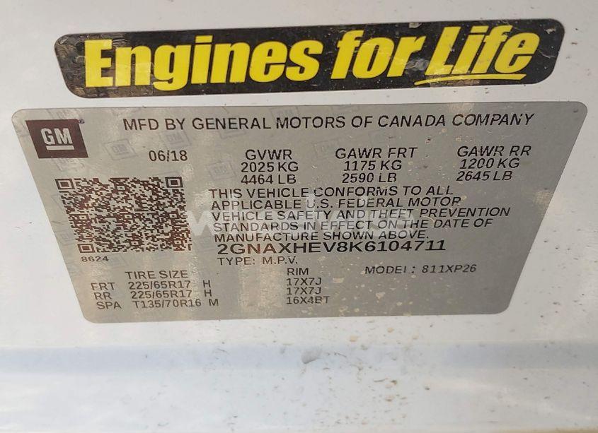 Photo 9 of 2019 Chevrolet Equinox LS (VIN 2GNAXHEV8K6104711)