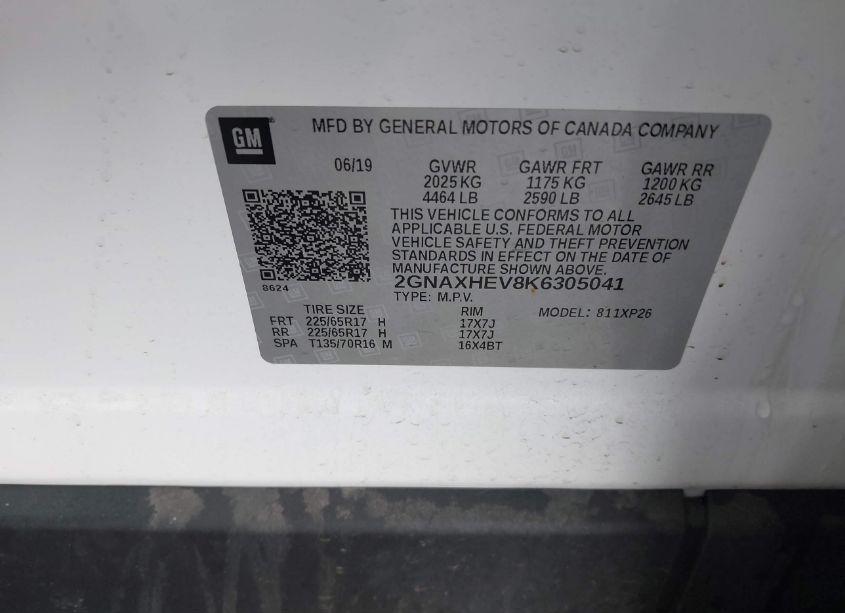 Photo 9 of 2019 Chevrolet Equinox LS (VIN 2GNAXHEV8K6305041)