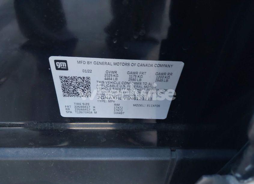 Photo 9 of 2022 Chevrolet Equinox FWD LS (VIN 2GNAXHEV8N6121111)