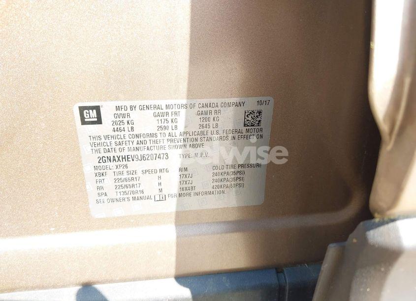 Photo 9 of 2018 Chevrolet Equinox LS (VIN 2GNAXHEV9J6207473)