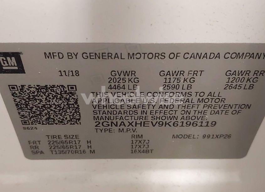 Photo 9 of 2019 Chevrolet Equinox LS (VIN 2GNAXHEV9K6196119)