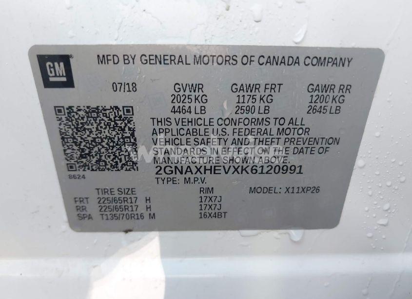 Photo 9 of 2019 Chevrolet Equinox LS (VIN 2GNAXHEVXK6120991)