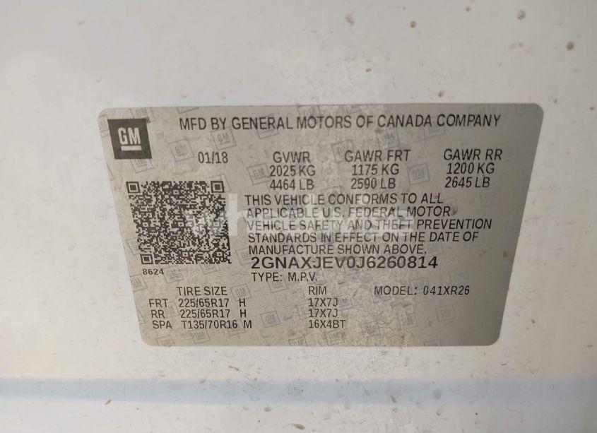 Photo 9 of 2018 Chevrolet Equinox LT (VIN 2GNAXJEV0J6260814)