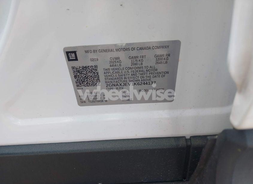 Photo 9 of 2019 Chevrolet Equinox LT (VIN 2GNAXJEV1K6244137)