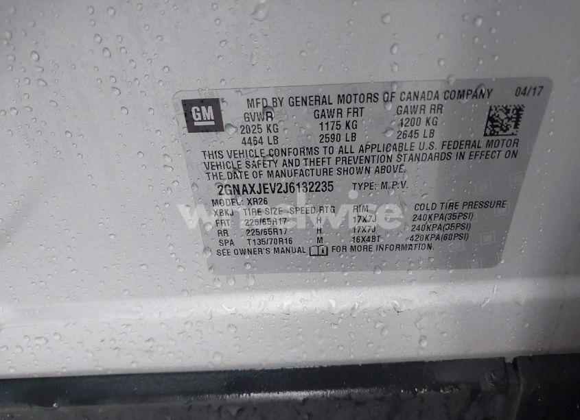 Photo 9 of 2018 Chevrolet Equinox LT (VIN 2GNAXJEV2J6132235)