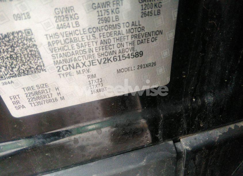 Photo 9 of 2019 Chevrolet Equinox LT (VIN 2GNAXJEV2K6154589)