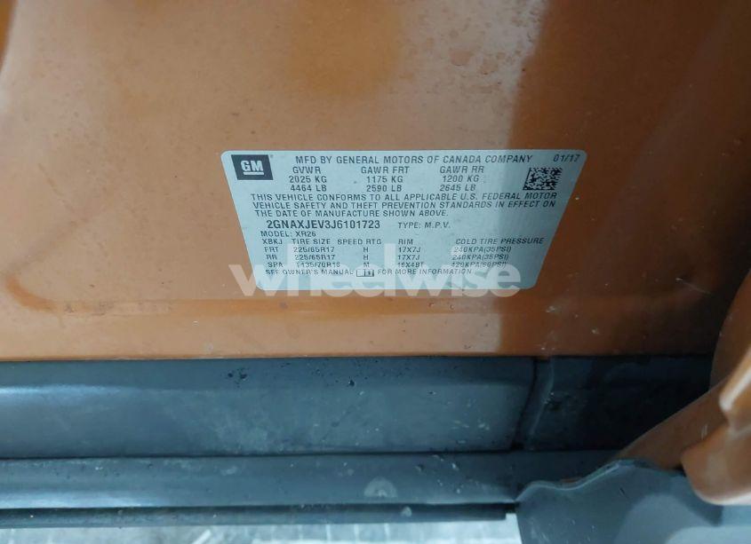 Photo 9 of 2018 Chevrolet Equinox LT (VIN 2GNAXJEV3J6101723)