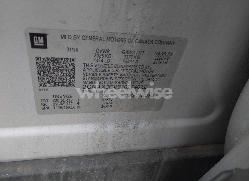 Photo 9 of 2018 Chevrolet Equinox LT (VIN 2GNAXJEV3J6274612)