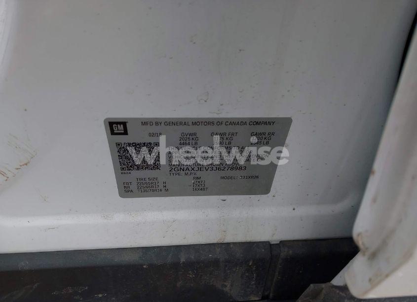 Photo 9 of 2018 Chevrolet Equinox LT (VIN 2GNAXJEV3J6278983)