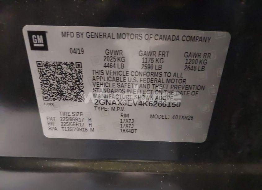 Photo 9 of 2019 Chevrolet Equinox LT (VIN 2GNAXJEV4K6266150)